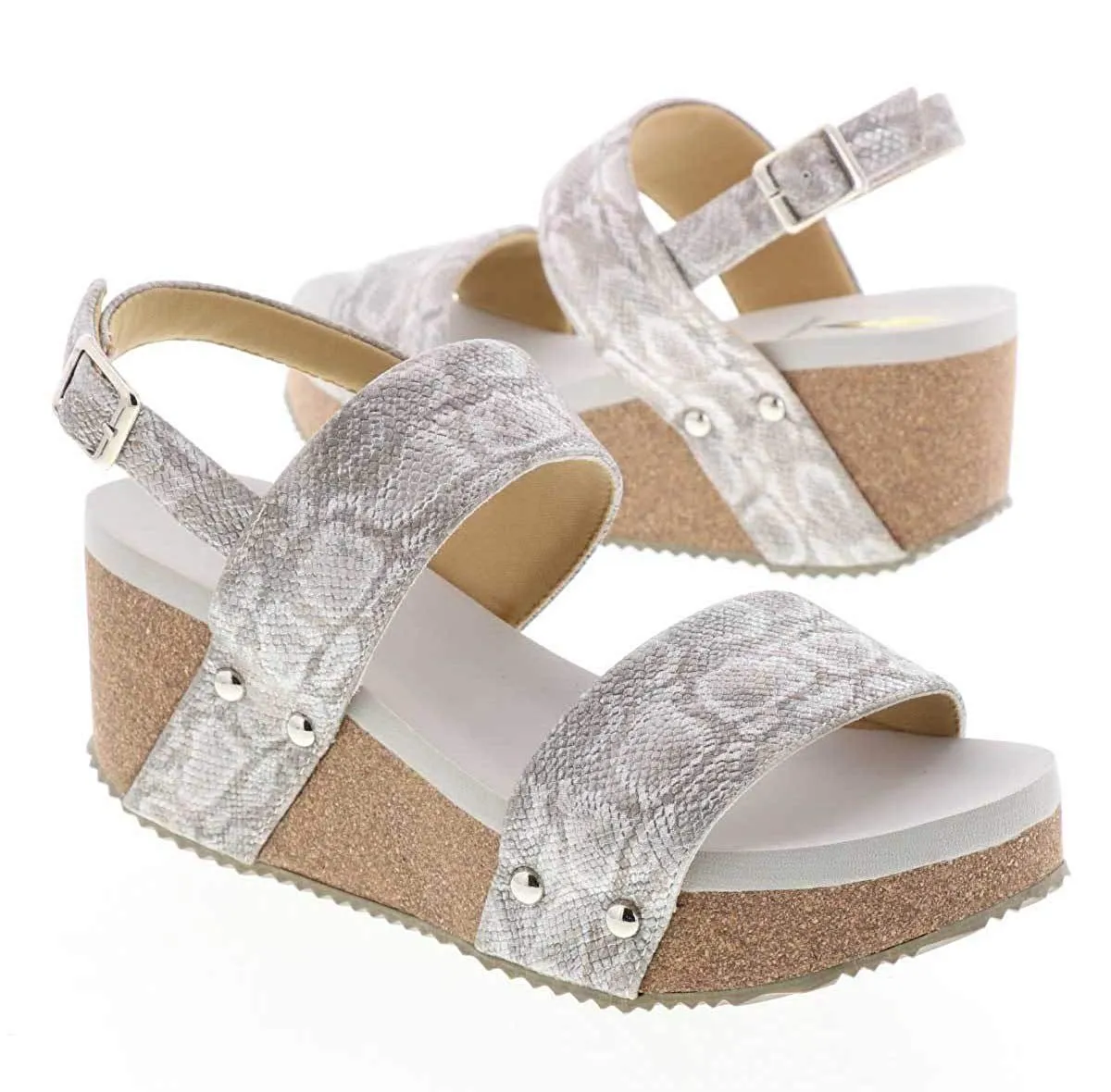 Flirtation Snake Embossed Wedge Sandal