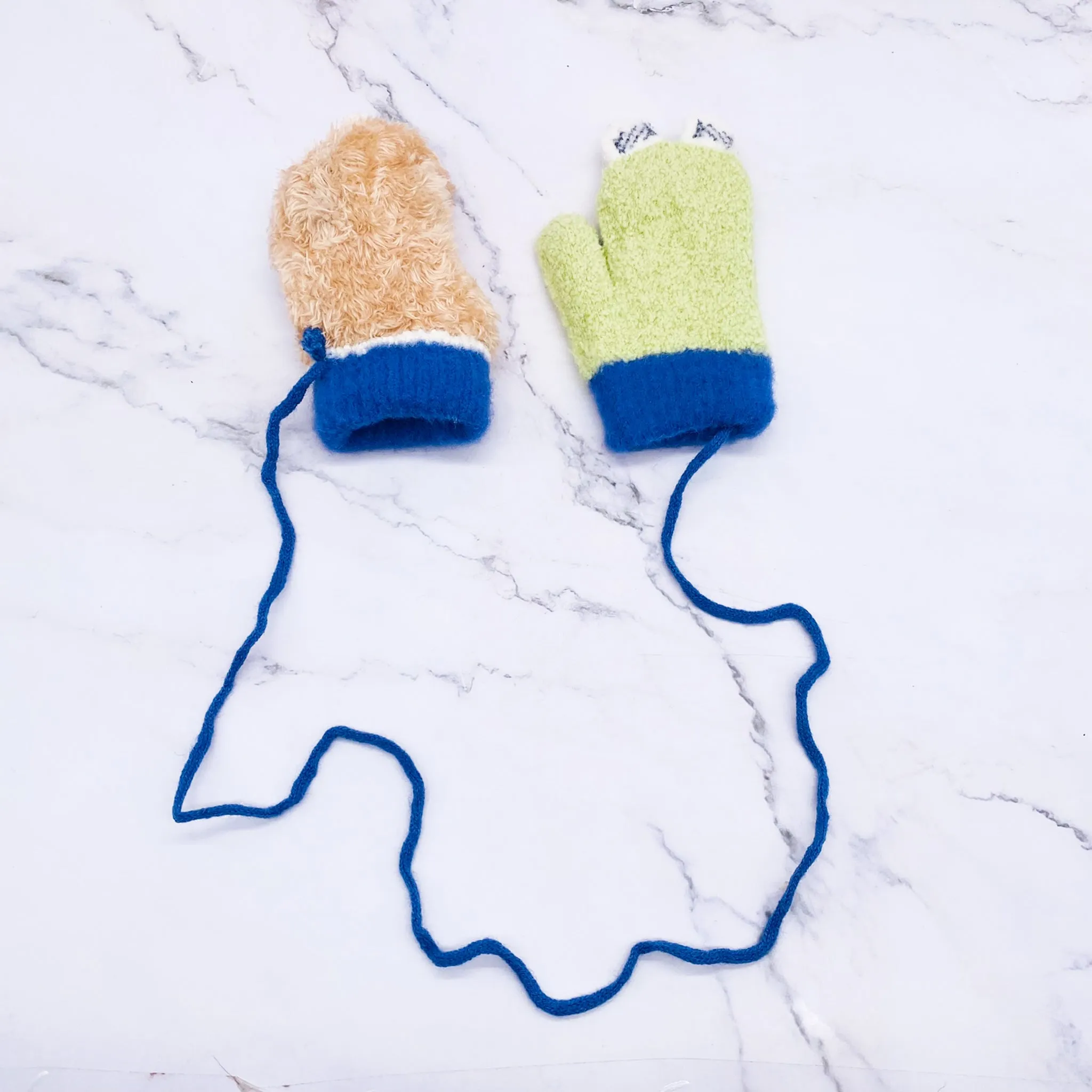 Frog Design Knitted Unisex Kids Mittens