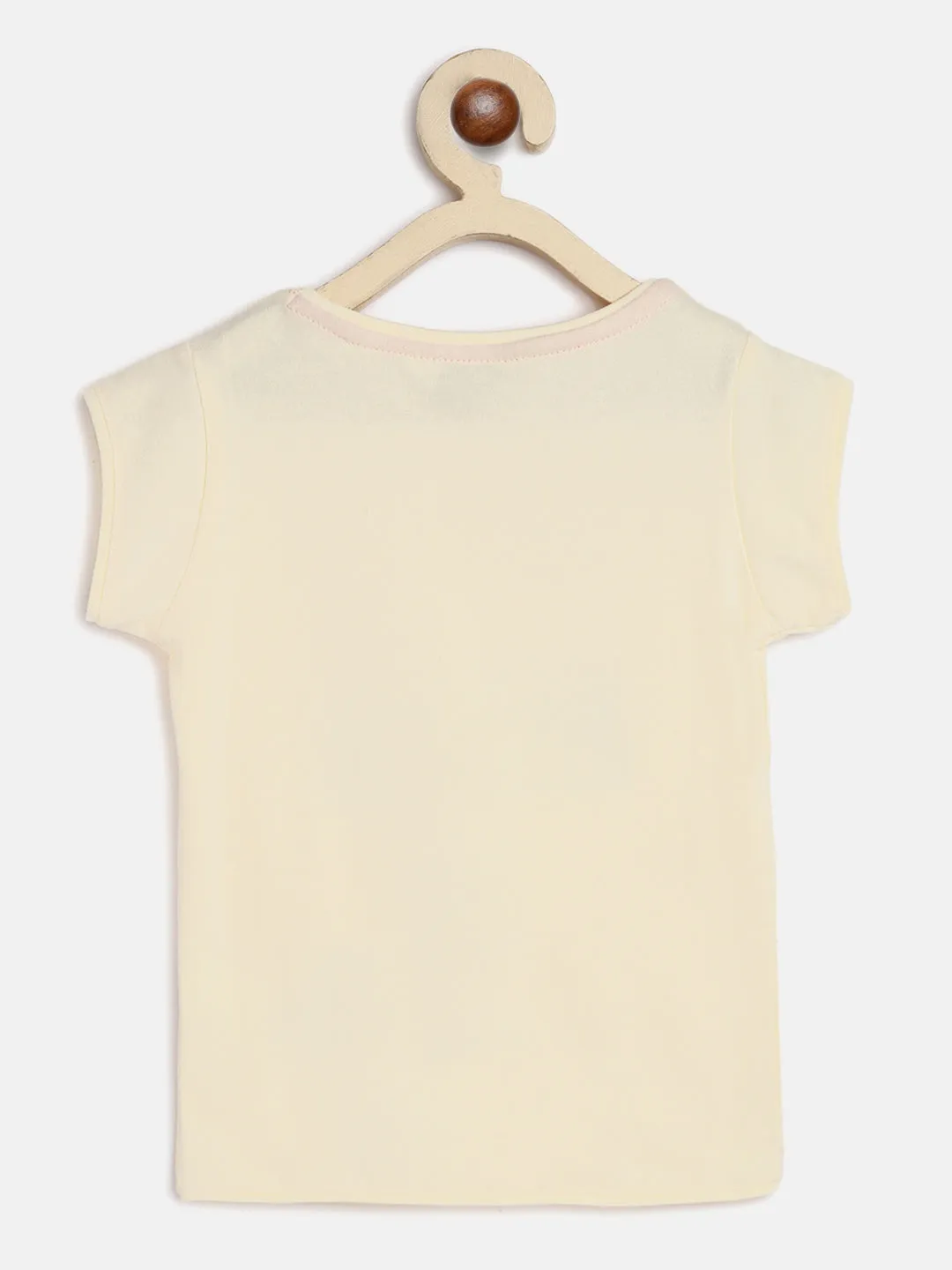 Girls Round Neck White T-Shirt