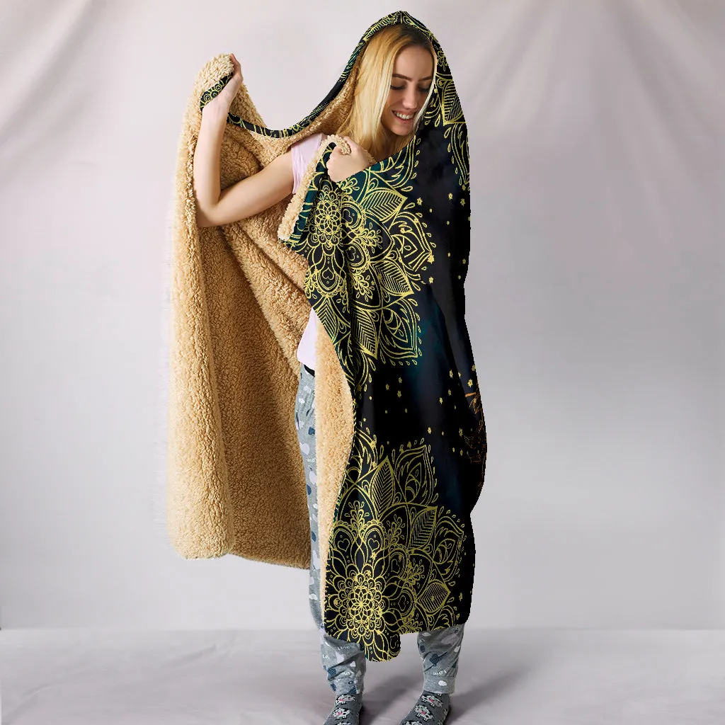 Gold Sun Moon Hoodie Blanket