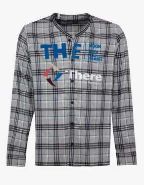 Grey Check 'There is Nothing' Print Shirt