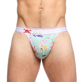 Hand Painted Koi Green Thong