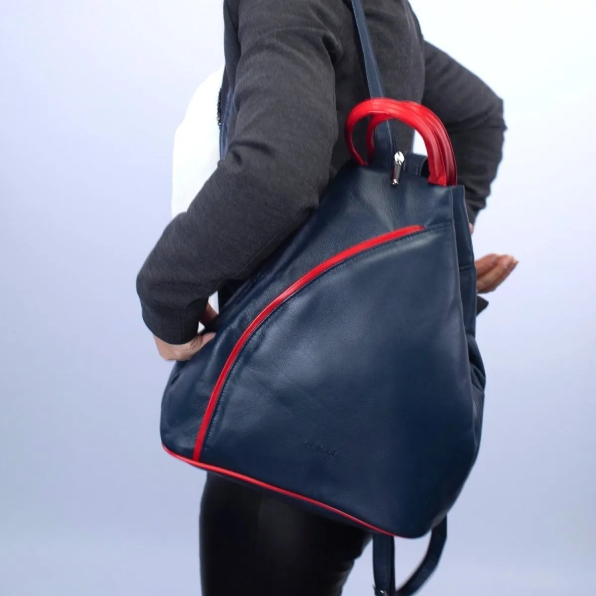 Hove Two Colour Soft Leather Backpack