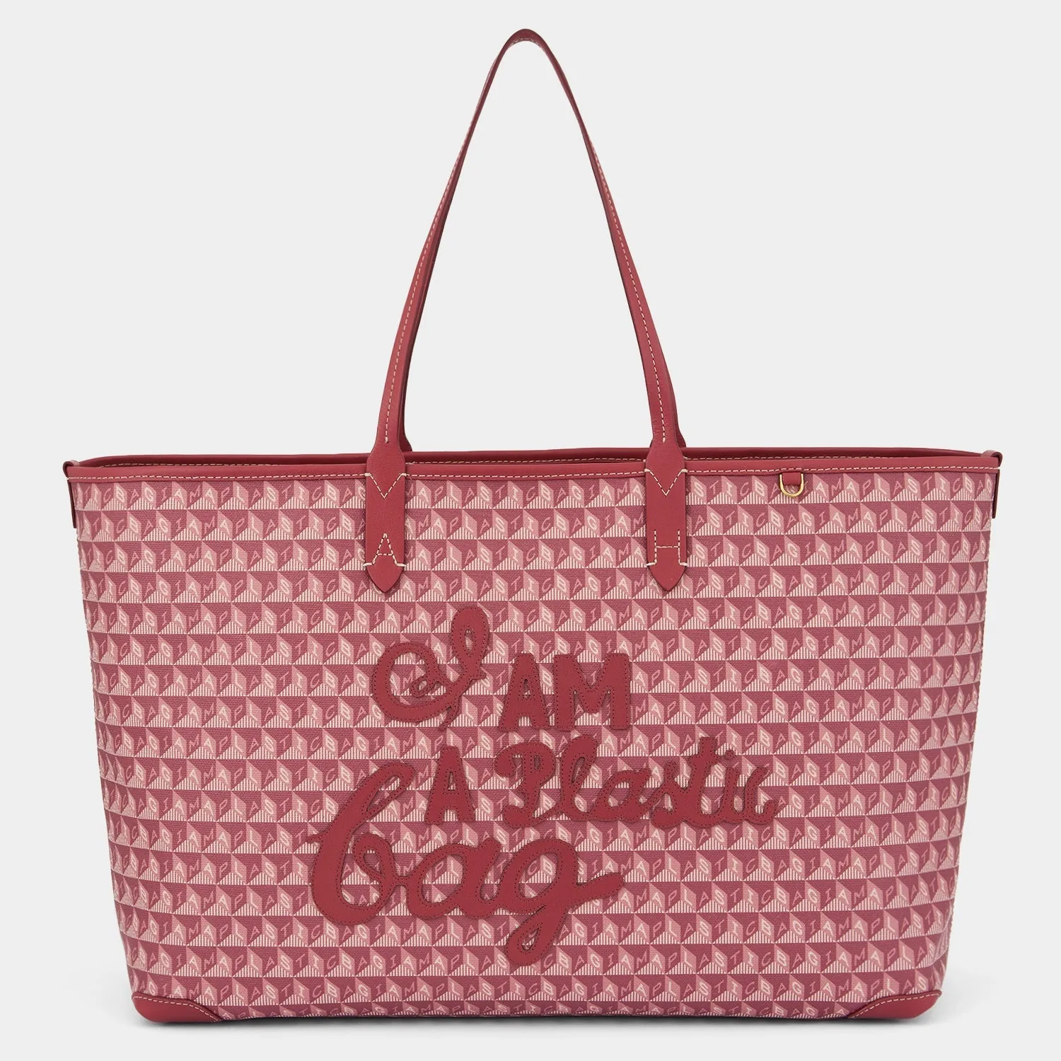 I Am A Plastic Bag Zipped Motif Tote