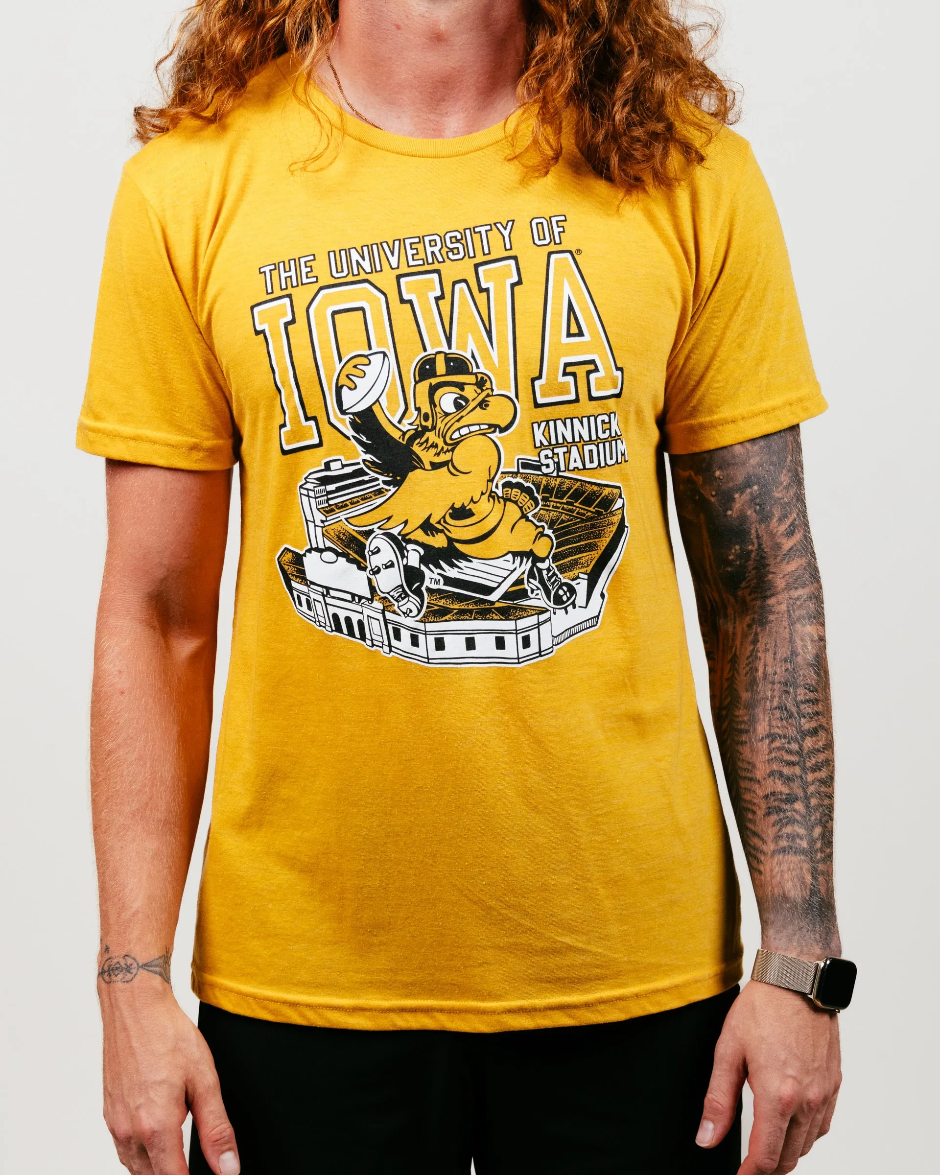 Iowa Hawkeyes Kinnick Stadium Gold T-Shirt