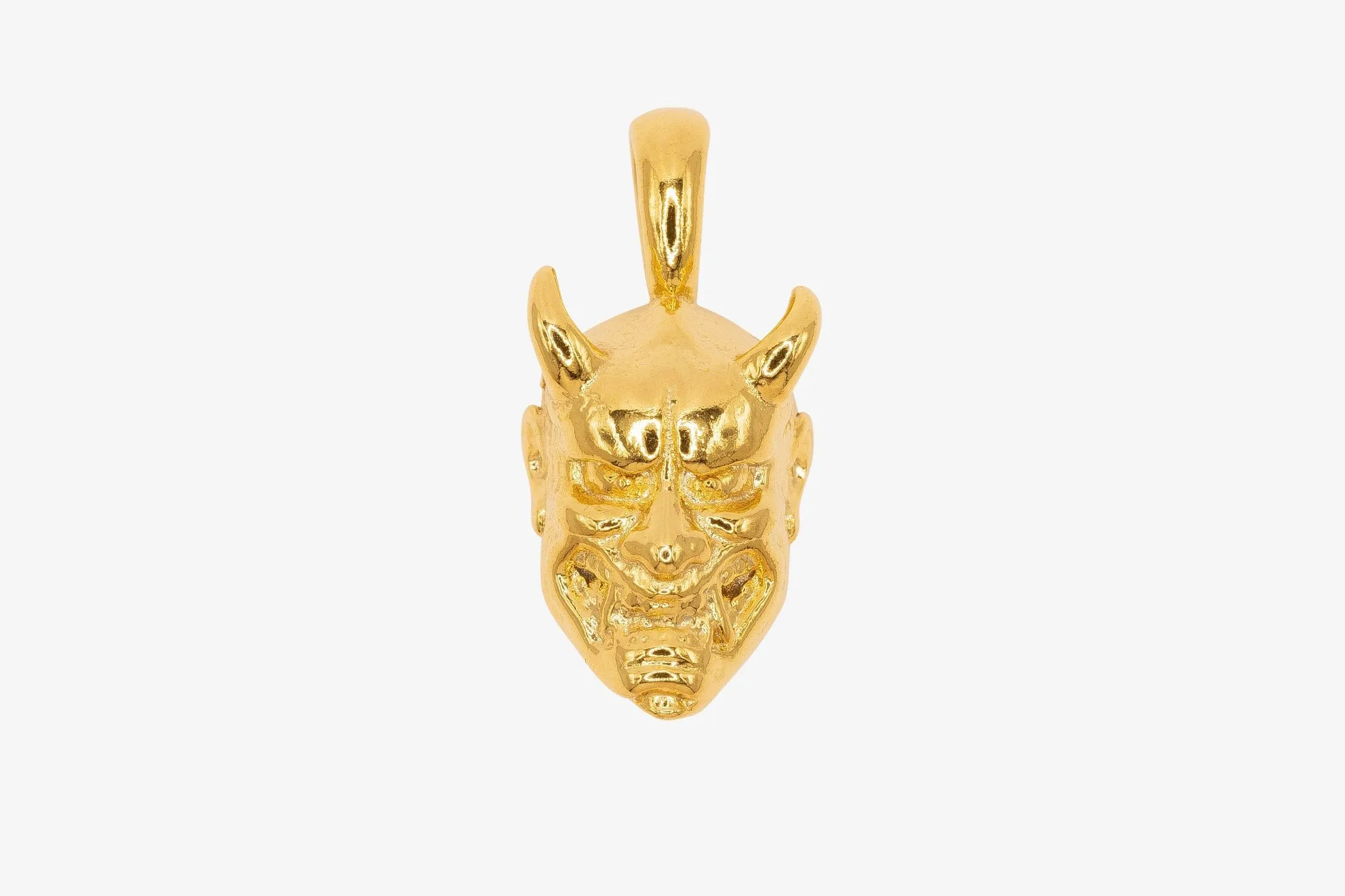 Japanese Kabuki Oni Mask Wholesale Charm 14K Gold, Solid 14K Gold, 305G