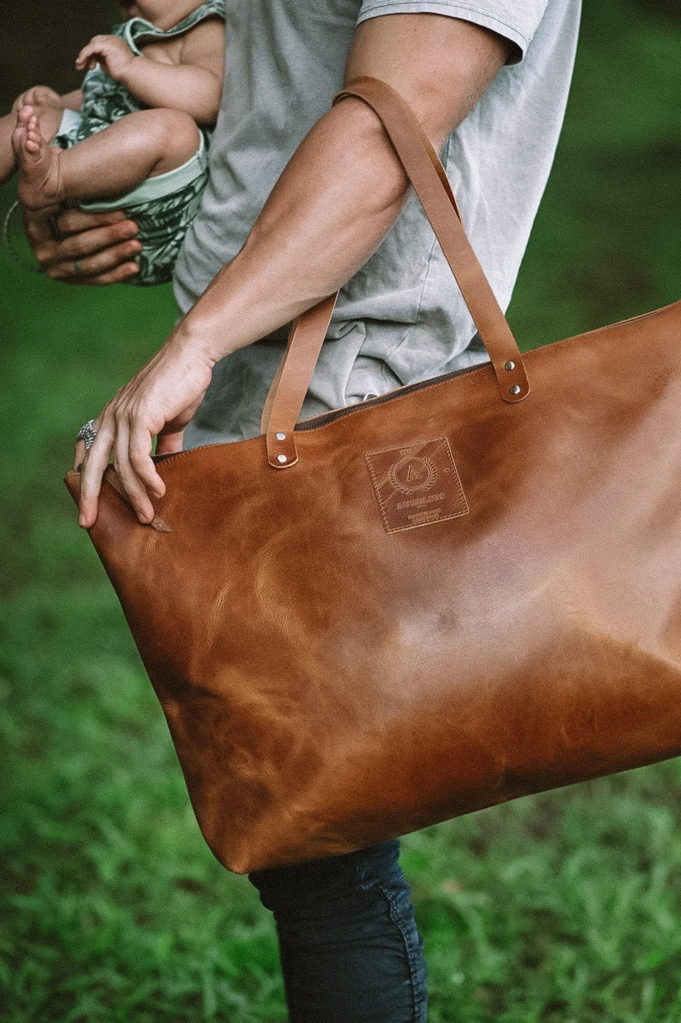 Kelki Light Tan Leather Tote Bag