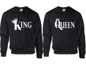 King Queen Couple Matching Sweaters, Couple Crewnecks