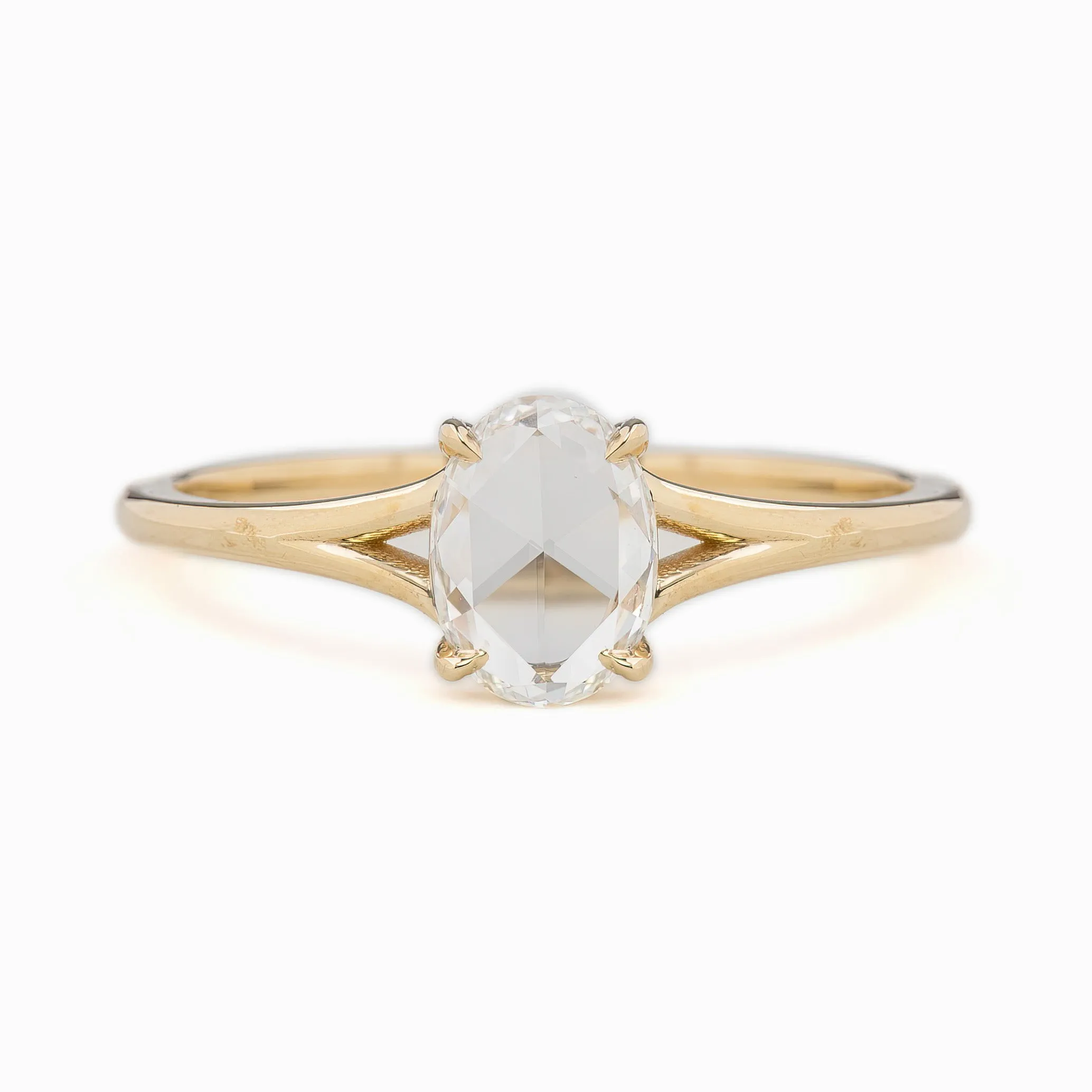 Kylie Ring 0.53ct Oval Rose Cut Diamond, 14K Yellow Gold (One of a kind)