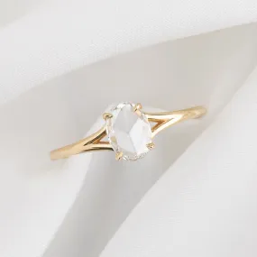 Kylie Ring 0.53ct Oval Rose Cut Diamond, 14K Yellow Gold (One of a kind)