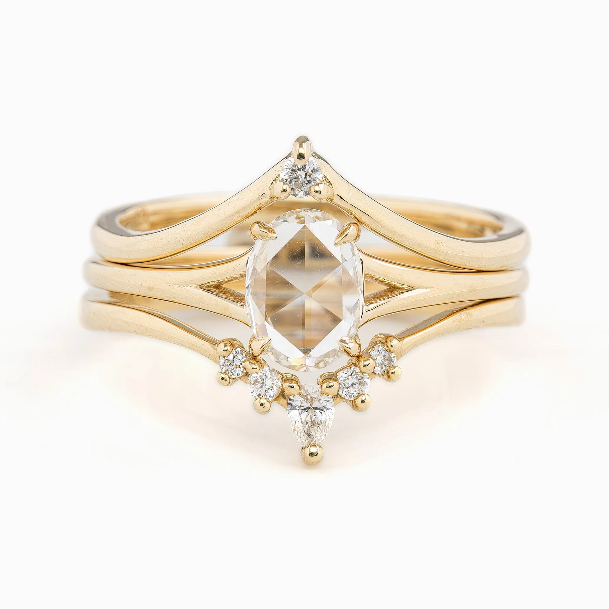 Kylie Ring 0.53ct Oval Rose Cut Diamond, 14K Yellow Gold (One of a kind)