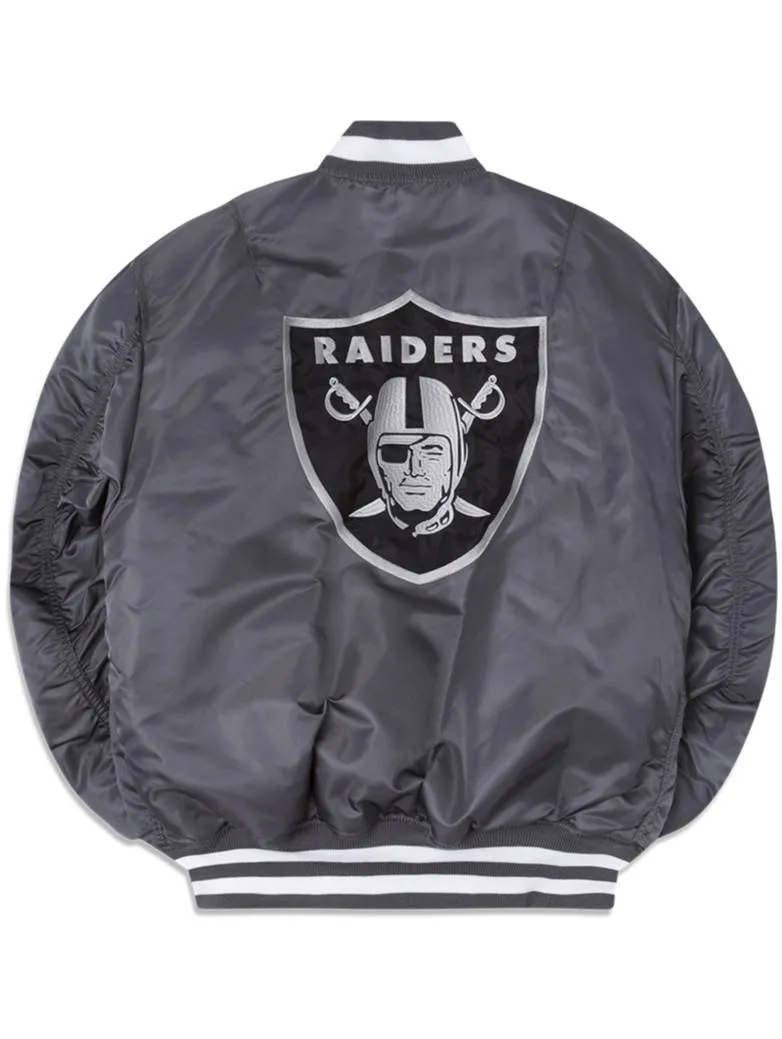 LAS VEGAS RAIDERS X ALPHA X NEW ERA MA-1 BOMBER JACKET