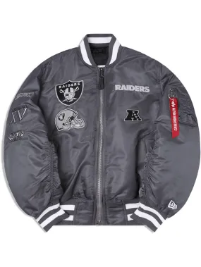 LAS VEGAS RAIDERS X ALPHA X NEW ERA MA-1 BOMBER JACKET