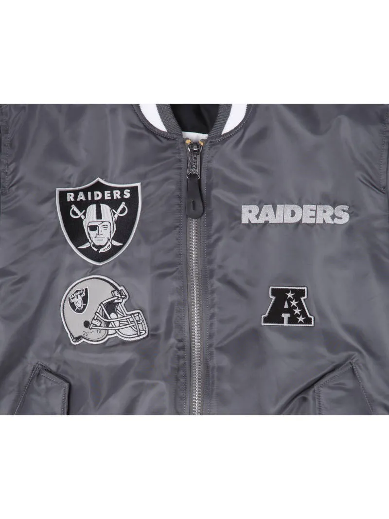 LAS VEGAS RAIDERS X ALPHA X NEW ERA MA-1 BOMBER JACKET