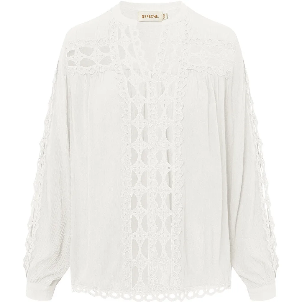 Lea blouse with feminine details / 100068 - Off White