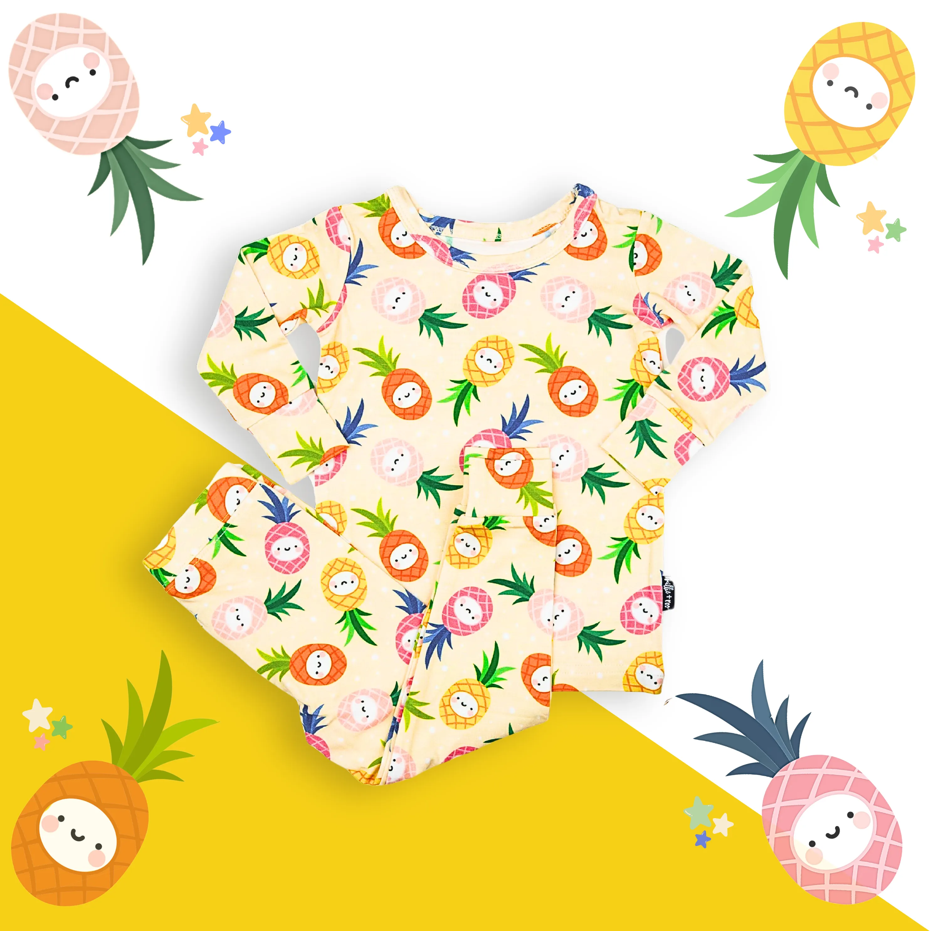 LONG SLEEVE 2 PIECE SETS- Kawaii Pineapple