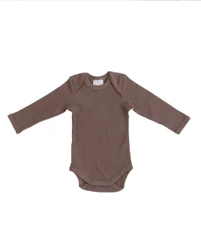 Long Sleeve Ribbed Bodysuit – Plum