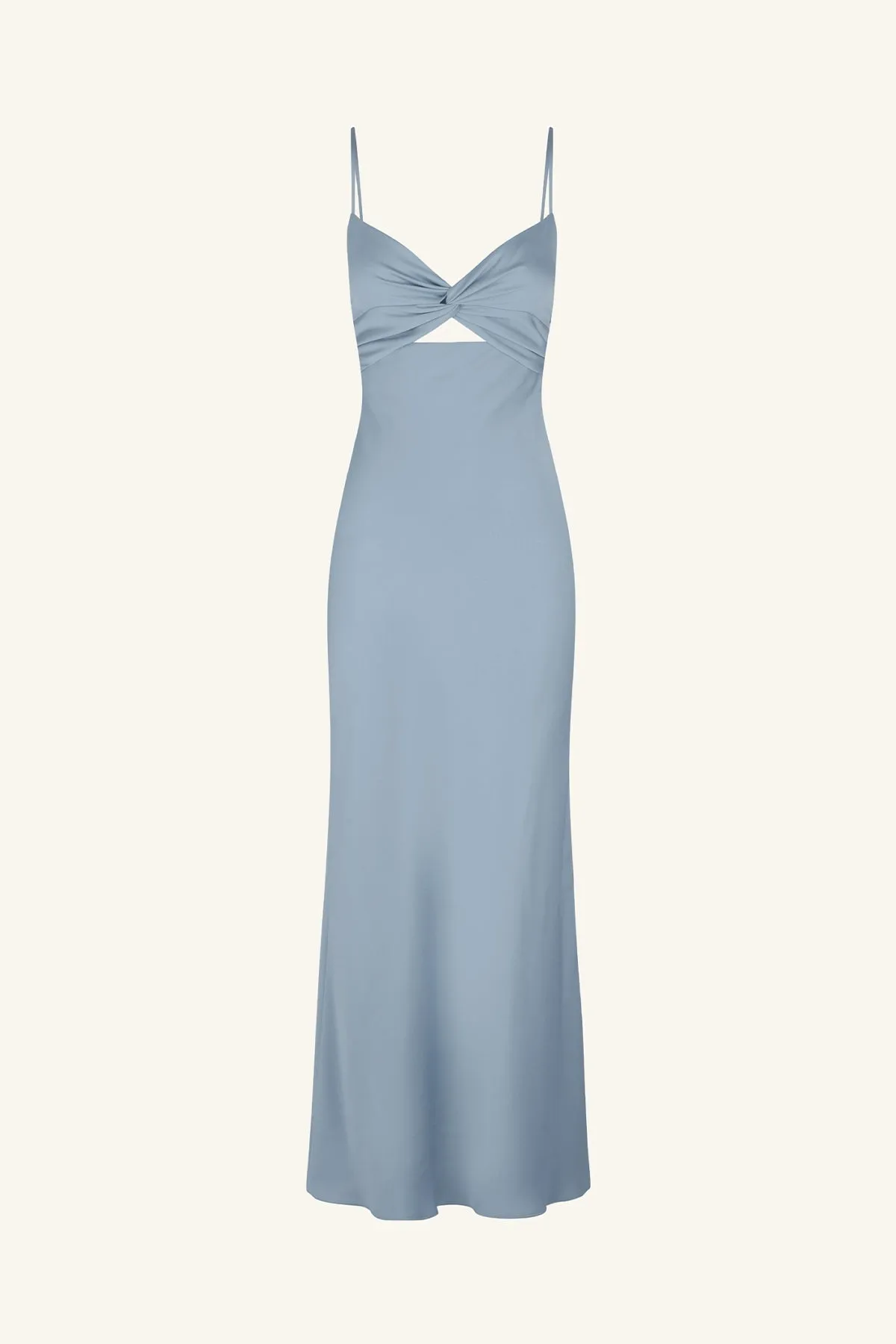 LUXE TWIST FRONT SLEEVELESS MIDI DRESS - AZURE