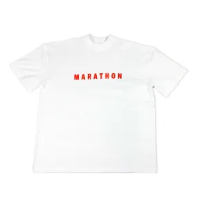 Marathon Hero T-Shirt (Ultra Oversized) - White/Red