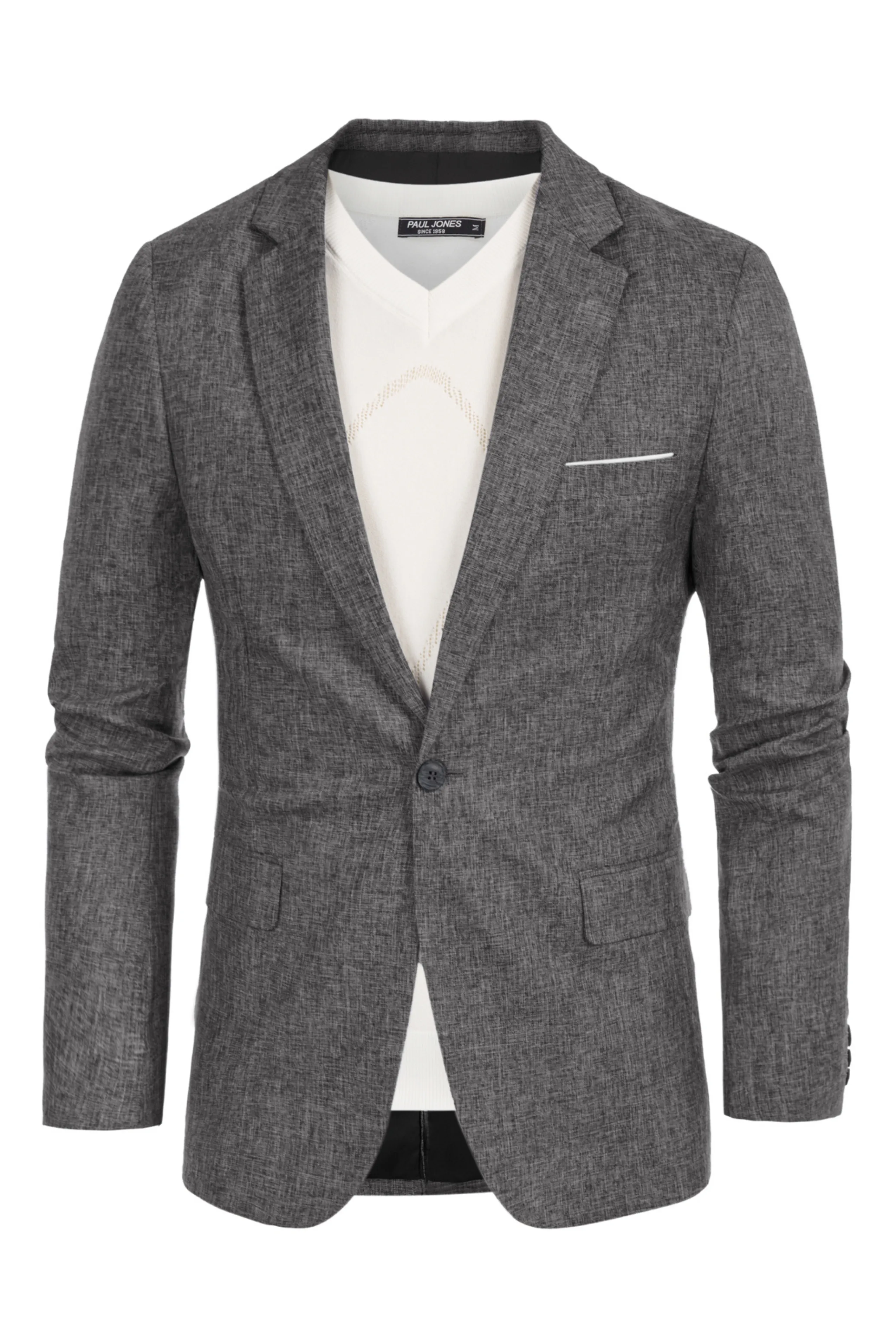 Men's Casual Lightweight Blazer Sport Coat One Button Business Suit Jacket