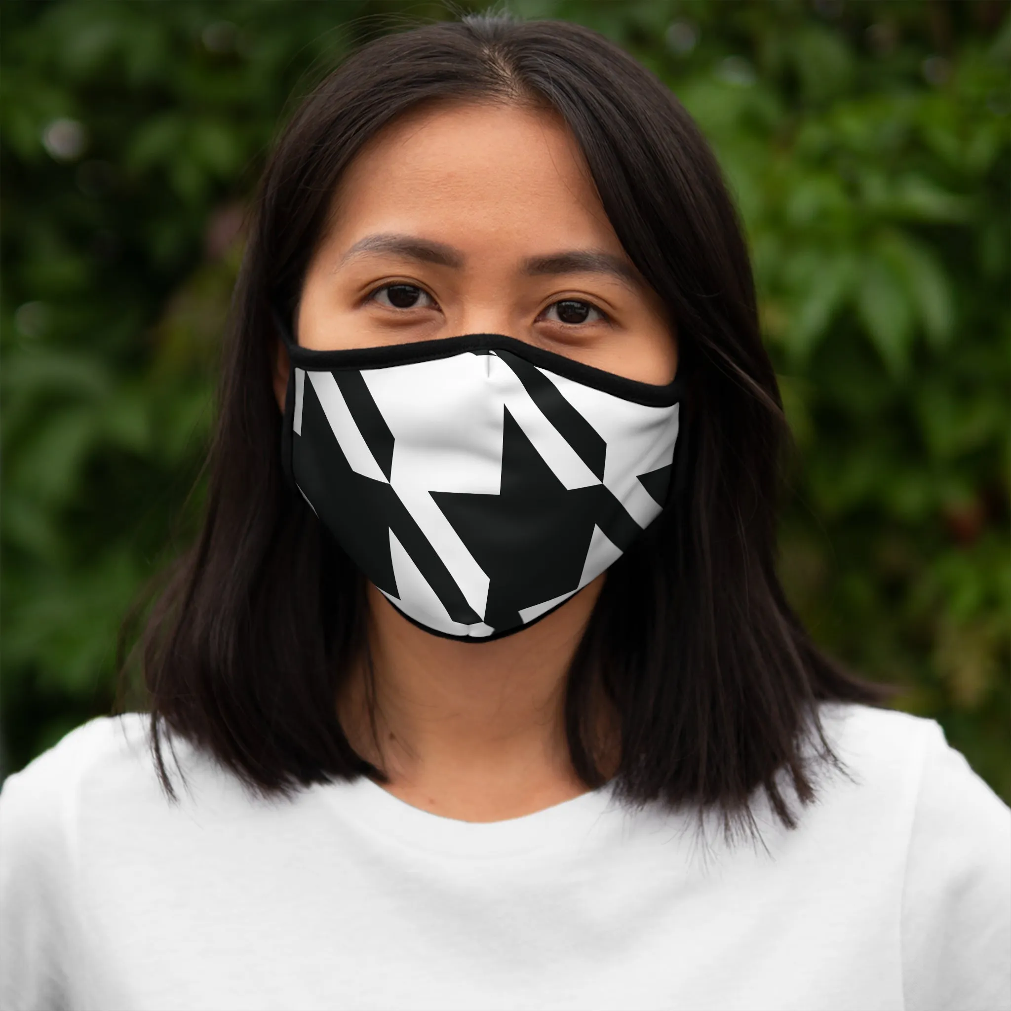 Men's Houndstooth Fitted Polyester Face Mask