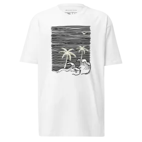 Men’s Tropical Trees And Waves Theme Graphic Tee