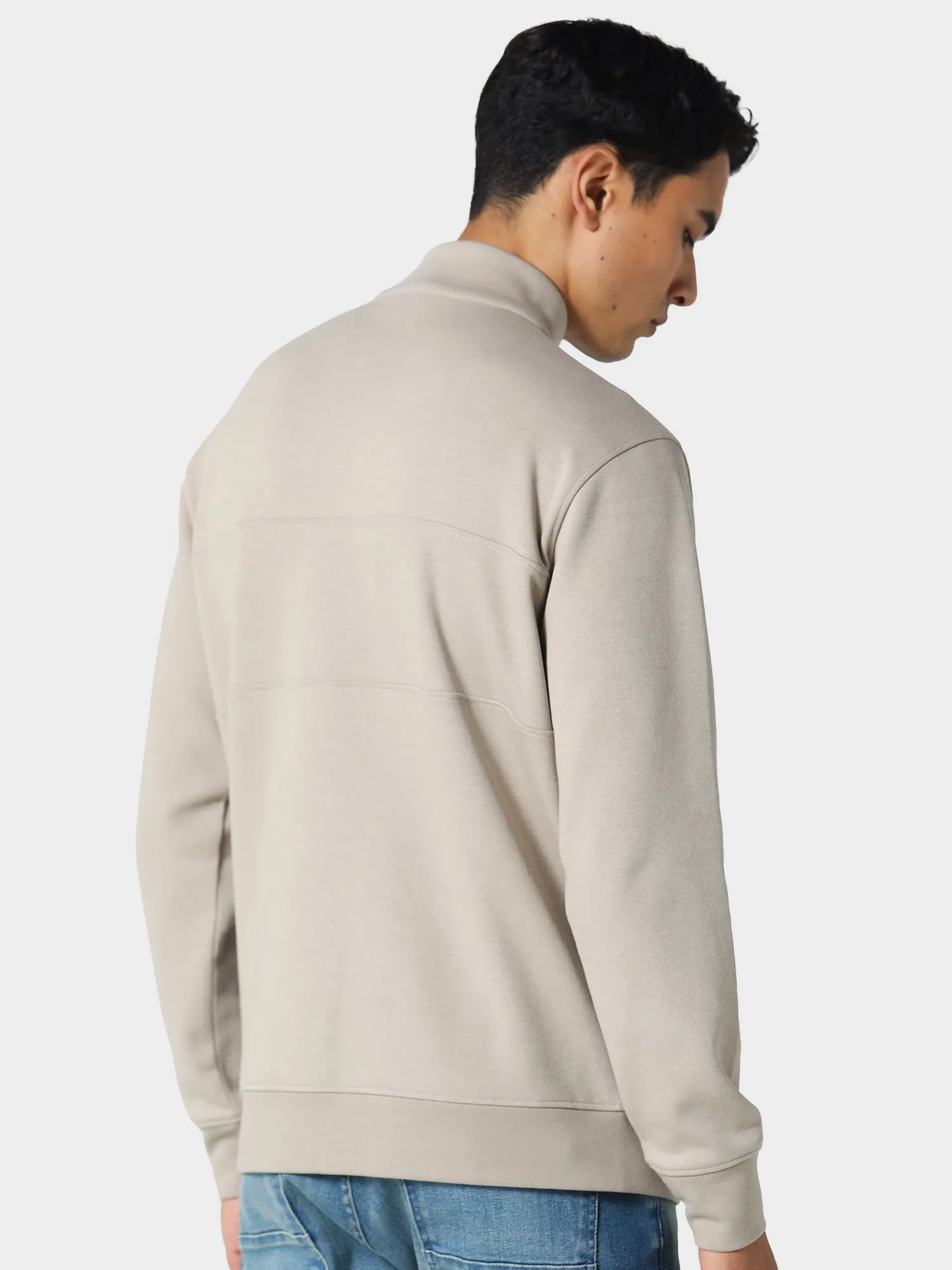 Millom Neutral Quarter Zip Sweatshirt