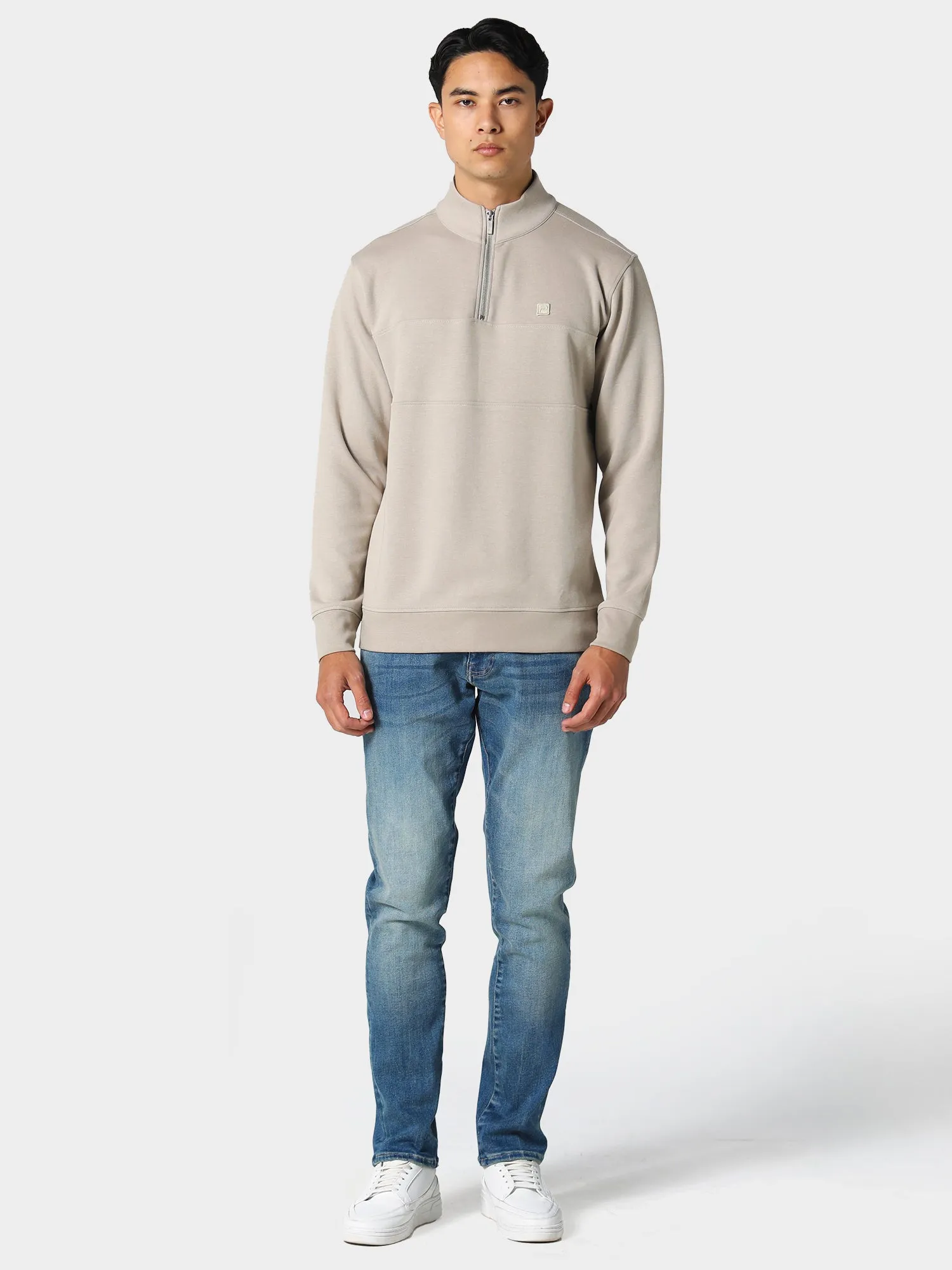 Millom Neutral Quarter Zip Sweatshirt