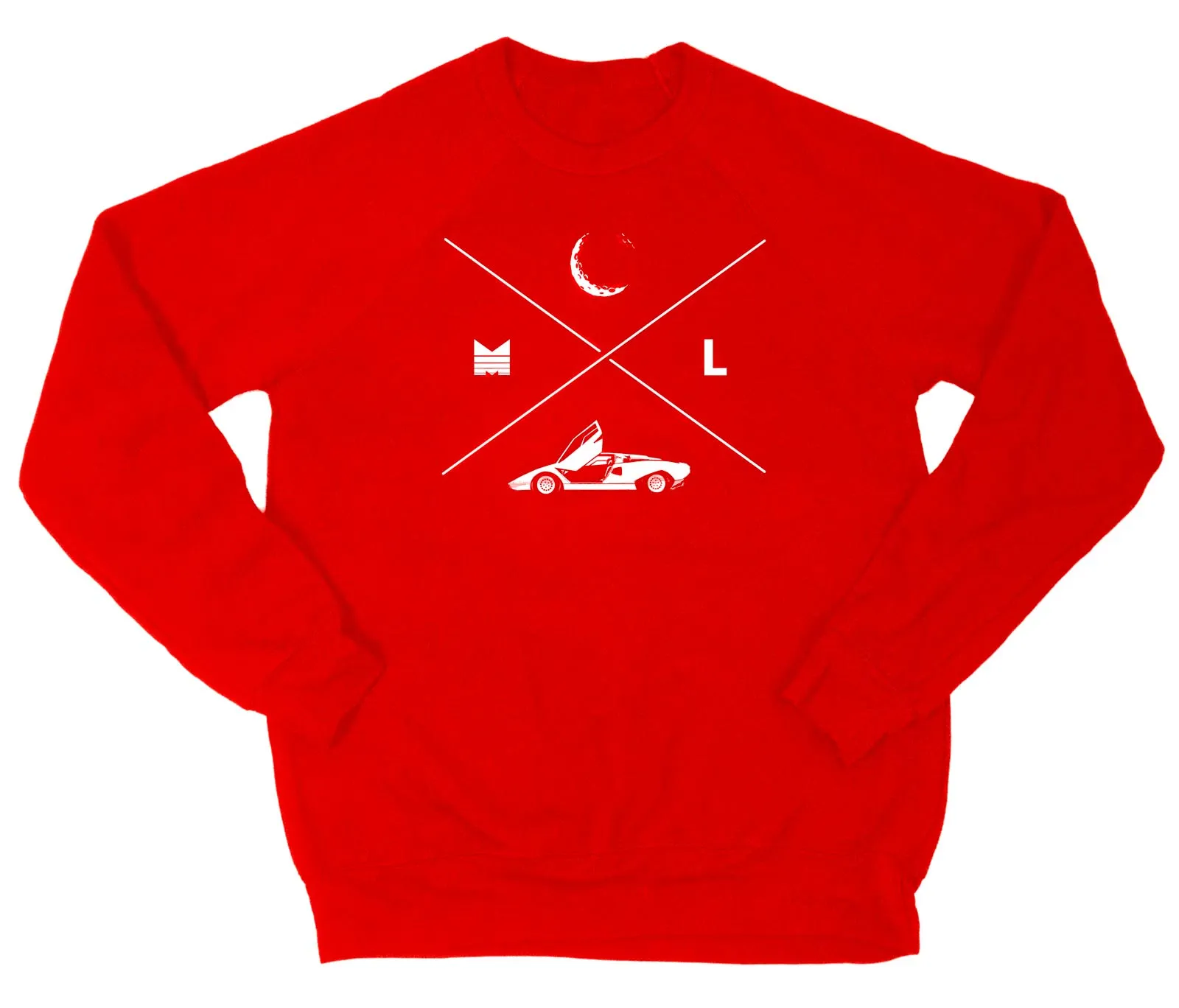 ML minimal Fleece Raglan SS Red LARGE