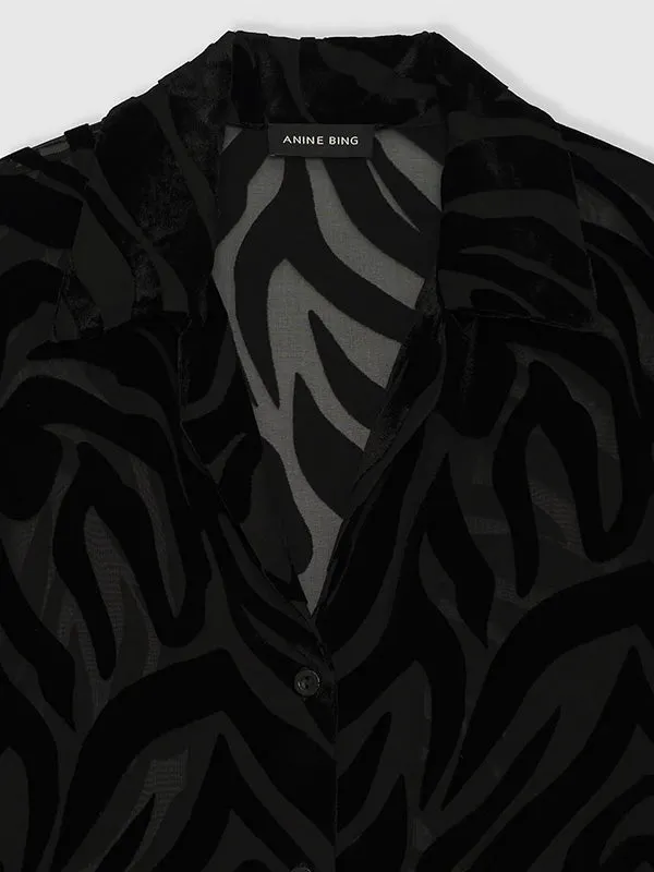 Mylah Shirt In Black Zebra