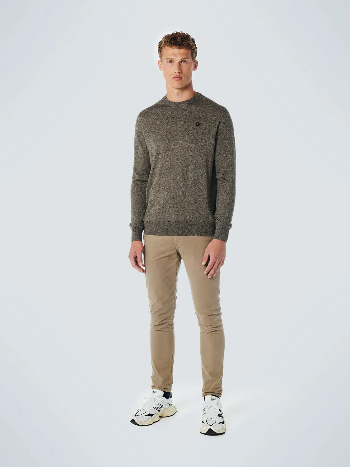 No Excess - Crewneck Melange Pullover - Stone or Caramel