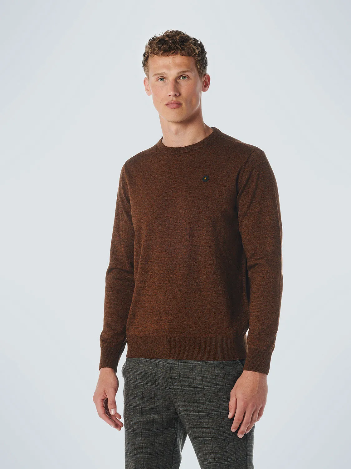 No Excess - Crewneck Melange Pullover - Stone or Caramel