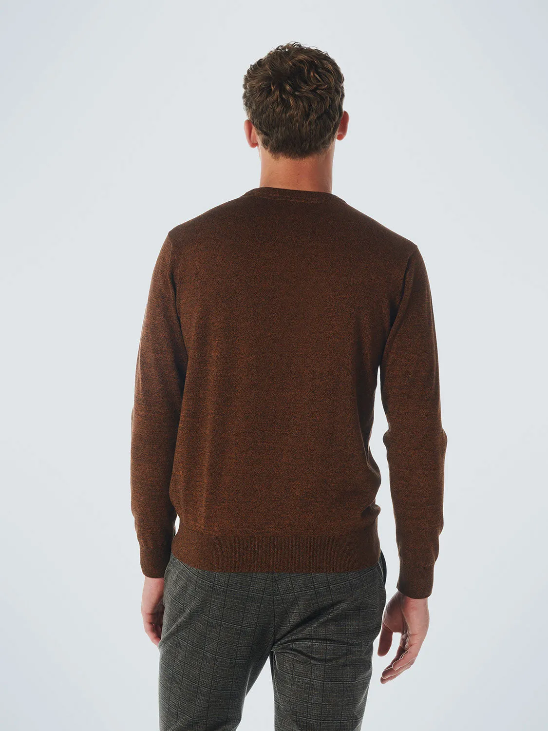 No Excess - Crewneck Melange Pullover - Stone or Caramel