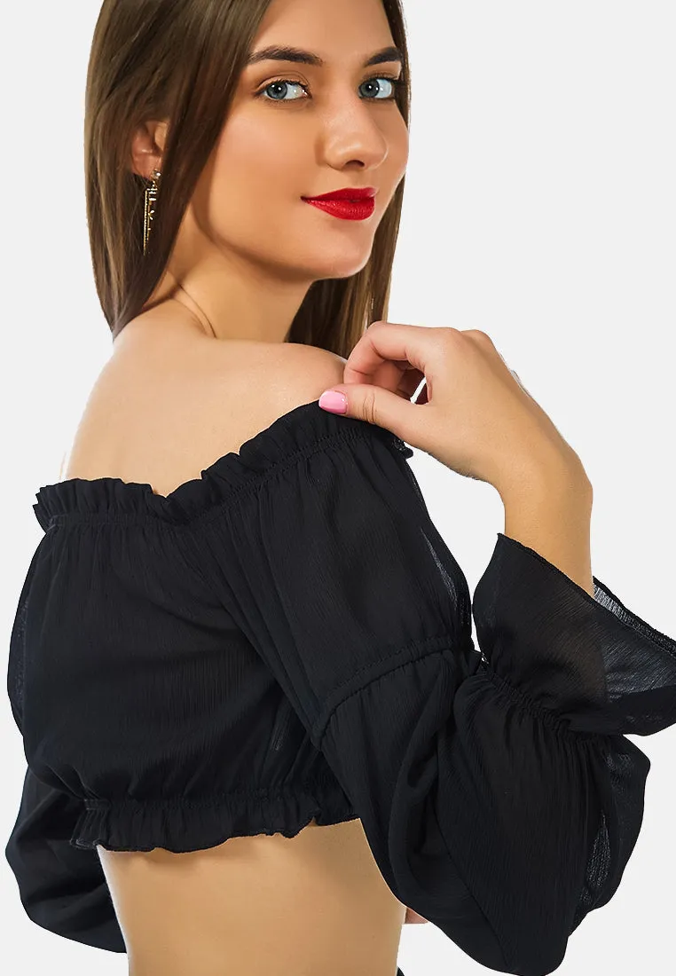 Off Shoulder Crop Top