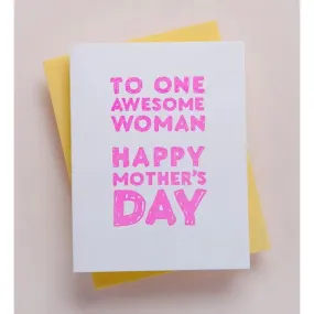 One Awesome Woman Mother’s Day Greeting Card