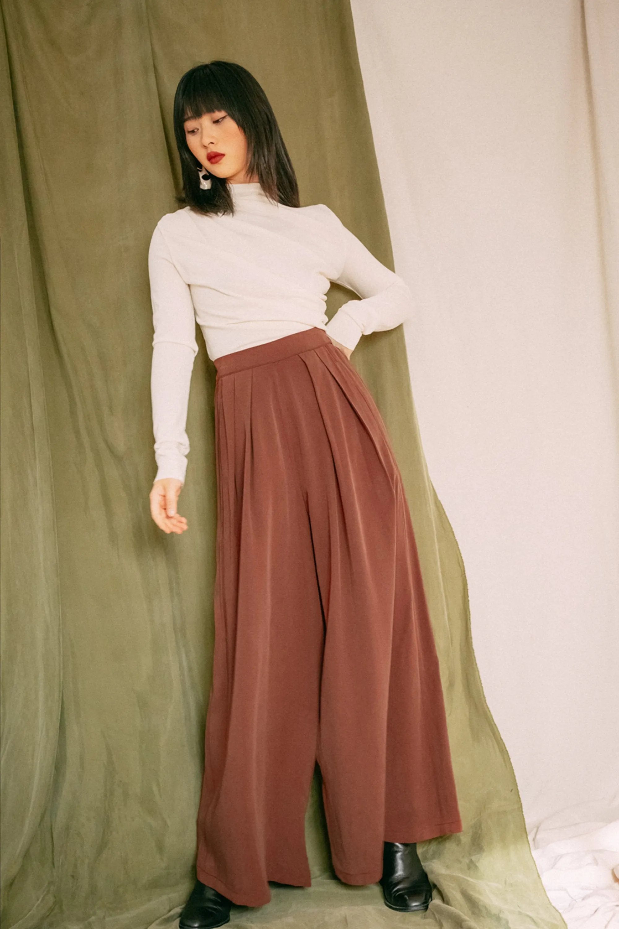 palazzo trouser rust