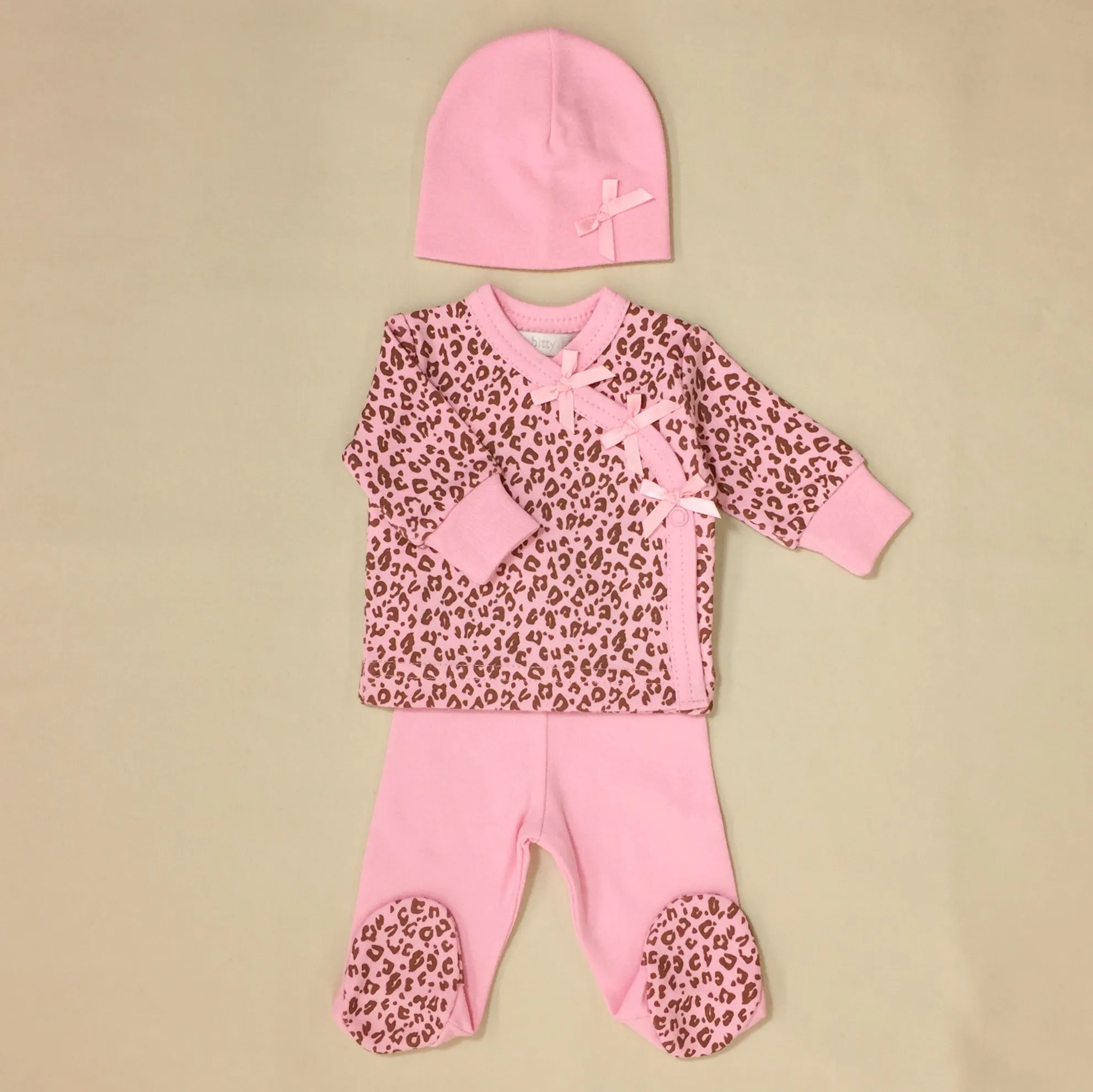 Pink Cheetah Layette Set Long Sleeve