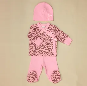 Pink Cheetah Layette Set Long Sleeve