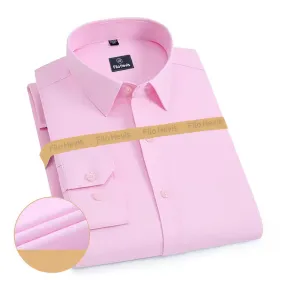 Plain Cotton Blend Solid Shirts Pink