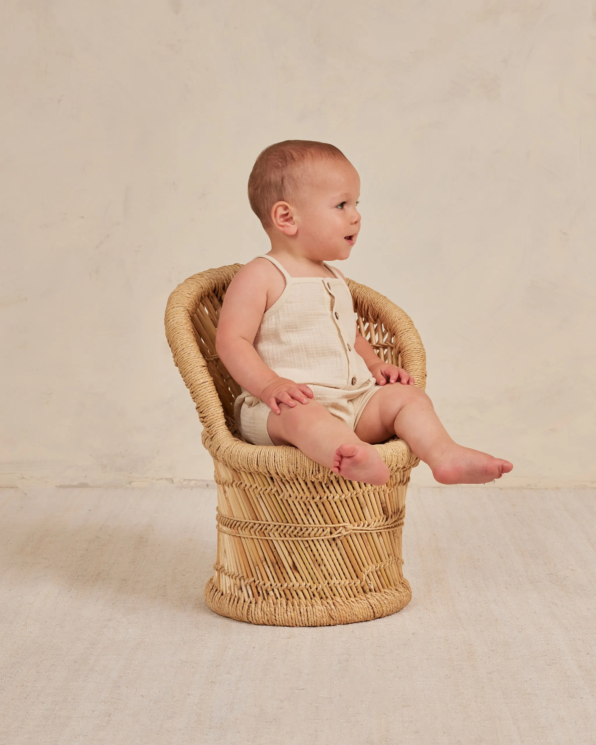 Quincy Mae Oakley Romper - Natural