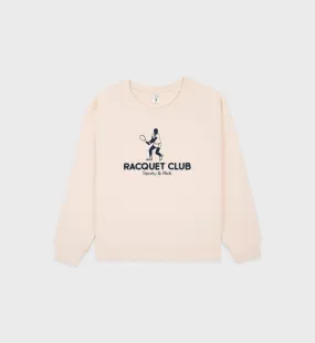 Racquet Club Kids Crewneck - Cream/Navy