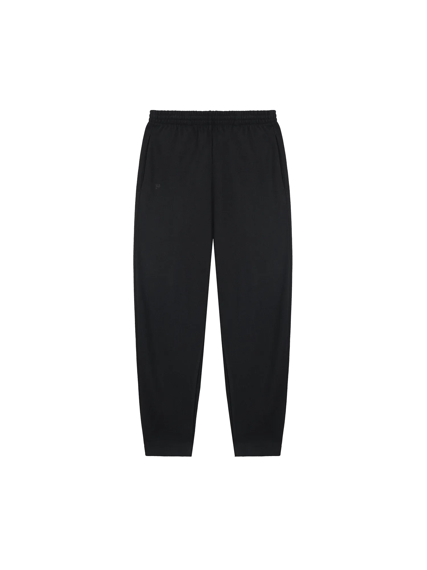 Recycled Wool Jersey Barrel-Leg Track Pants—black