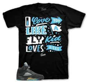 Retro 5 Aqua Shirt - Love Kicks - Black