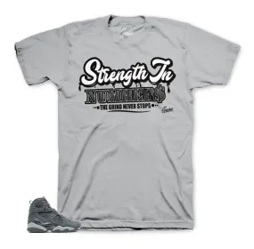 Retro 8 Cool Grey Shirt - Strength In Numbers - Grey