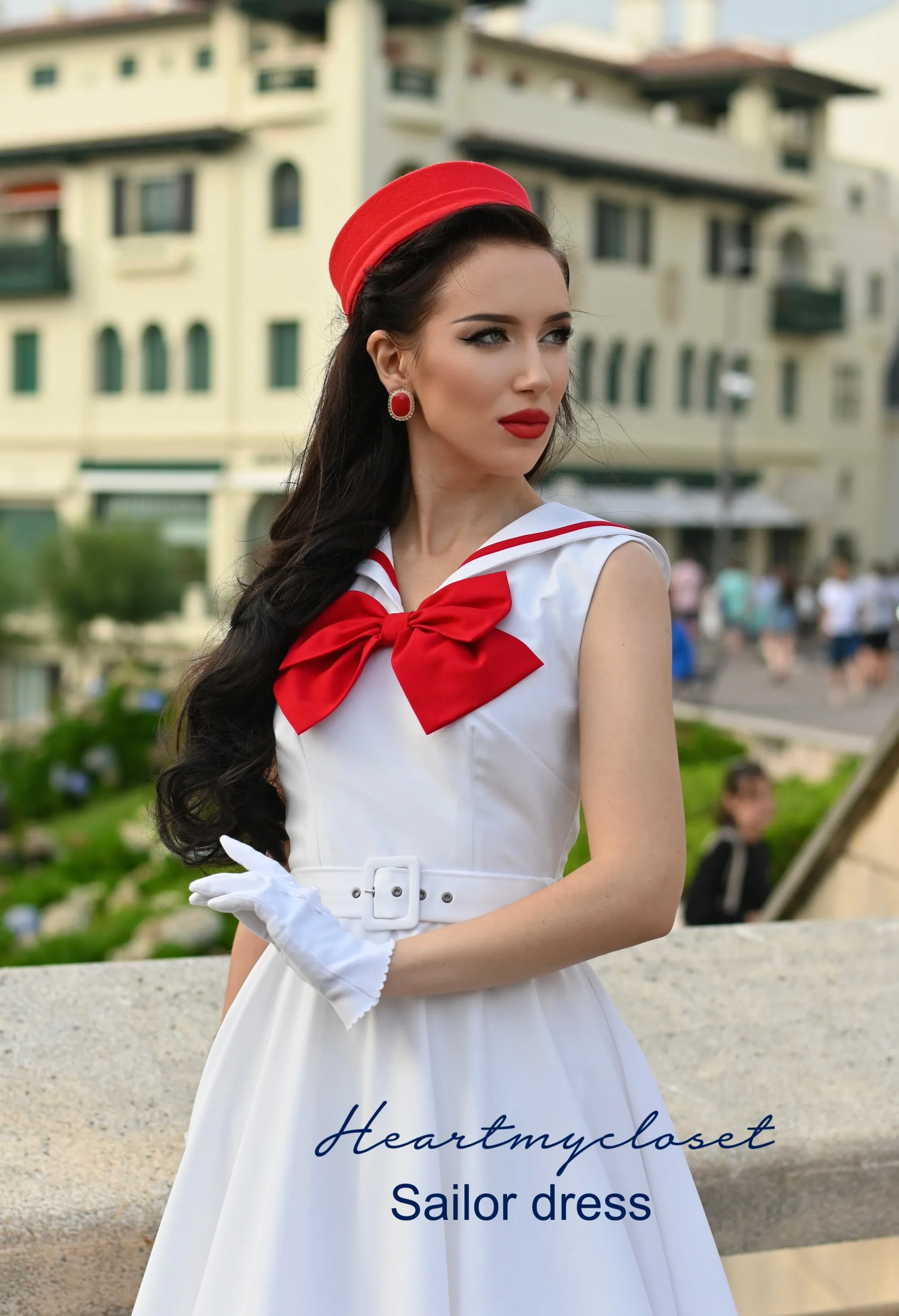 Sailor swing dress - 1950s inspired vintage