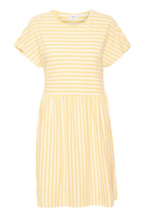 Saint Tropez Cotton Stripe Dress Yellow White