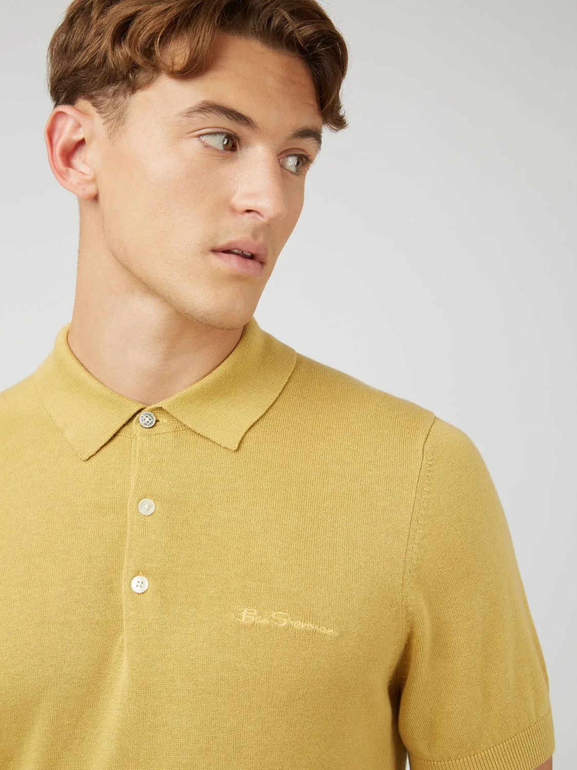 Signature Knit Polo - Pale Yellow