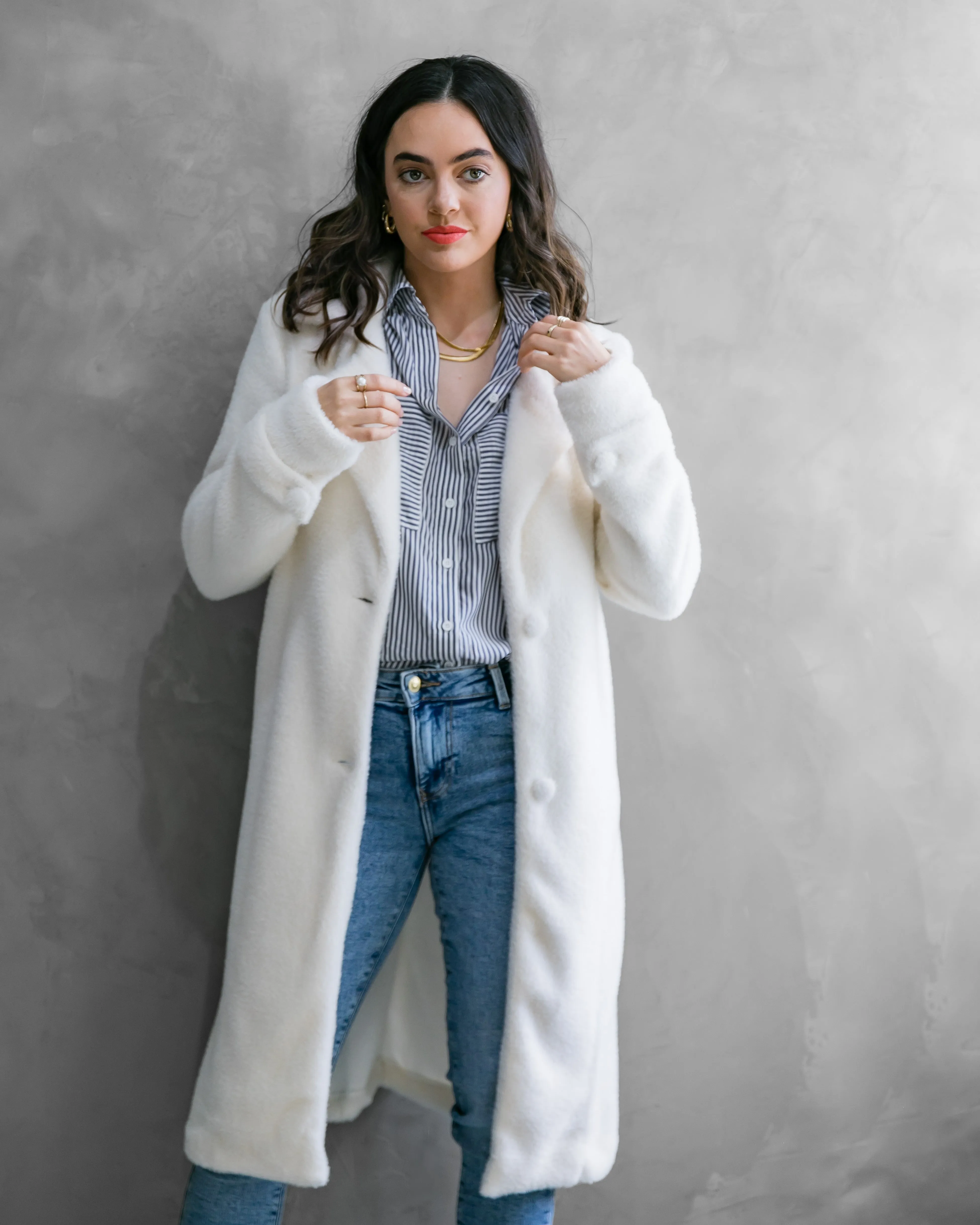 Soraya Short Fur Coat | Ivory