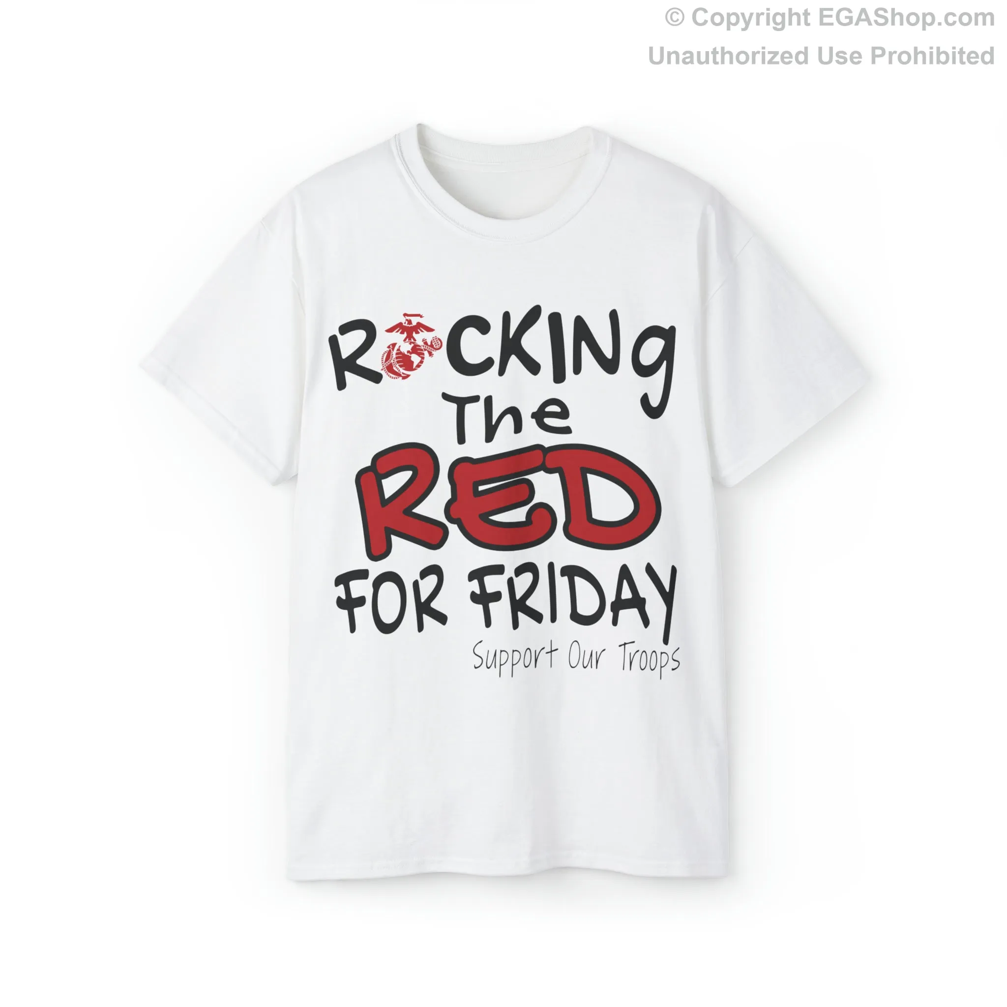 T-Shirt: Rocking the Red for Friday (Back Text: Proud of My Marine)