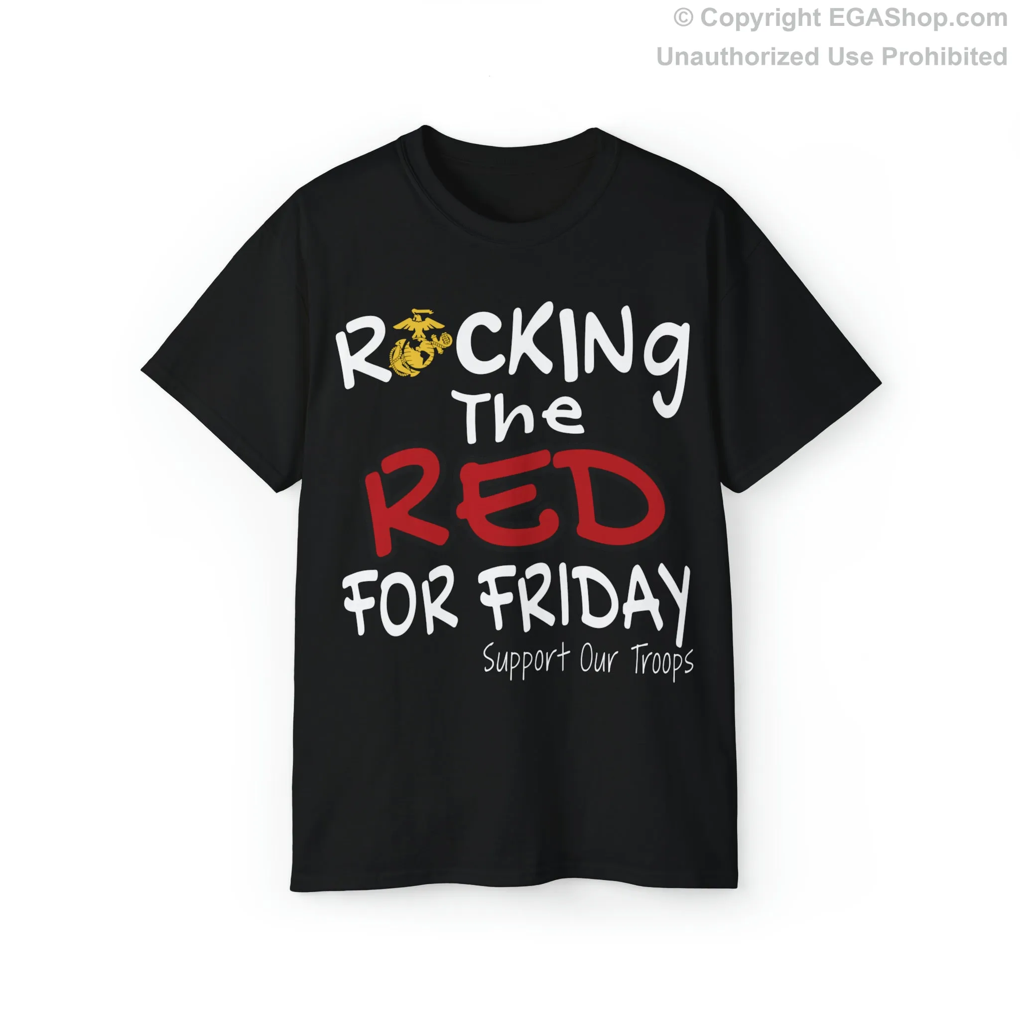 T-Shirt: Rocking the Red for Friday (Back Text: Proud of My Marine)